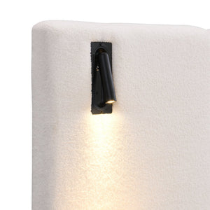 English Elm Christopher Knight Home® - Chic Boucle Upholstered Bed With Integrated Lights & Shelving For Modern Bedrooms, King Size N769P264787K