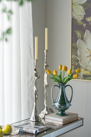 English Elm 47x15.5x31" Mirrored Silver Console Table with Floral Motifs, Smooth Top, Easy Assembly, Elegant Entryway Accent W2078P248216