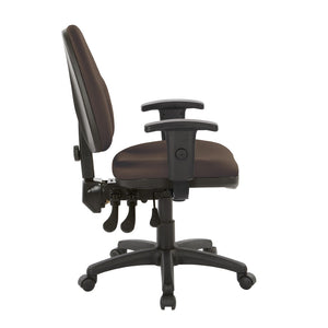 OSP Home Furnishings Dual Function Office Chair with Lumbar Support Foam Seat and Adjustable Arms for Desk Work 36427-R102