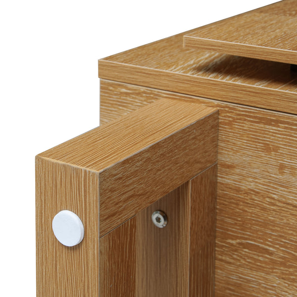 English Elm 2 door cabinet Natural Finish Particle Board+MDF with Adjustable Shelf, Wall-Mount Safety, Scratch-Proof Pads (37.2x18.5x8.5) W688P276736