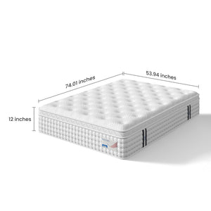 English Elm 12 Inch Full Hybrid Mattress Gel Foam Pocket Springs Firm Support Cool Sleep B2716P454722