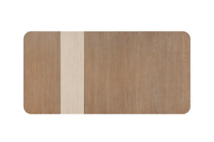 English Elm Assymetrical Stone Slab Dining Table with Beige Solid Wood Base, 84" x 42" Sculptural Modern centerpiece B2699P293515