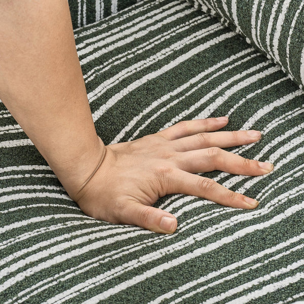 English Elm Modern Striped Upholstered Accent Chair with Arms, Nailhead Trim, Solid Wood Frame and Plush Foam Seating Green W3373P363922