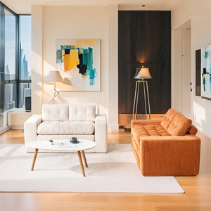 English Elm Loveseat Sofa Bed With Memory Foam & Durable Steel Frame - Stylish 2-In-1 Design For Small Spaces W2959P379141