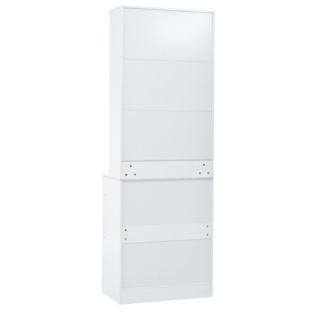 English Elm Topmax 83.7" Modern Tall Kitchen Pantry With Faux Marble Top & Adjustable Storage N717P221575K-GIGA