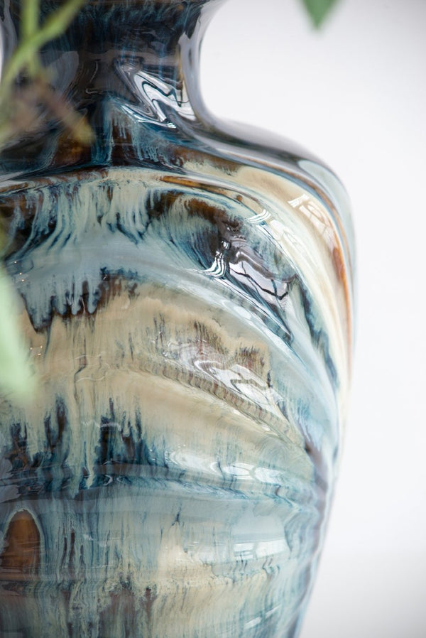English Elm D8.7x15.5" Ceramic Floor Vase Reactive Glazed Artisan Finish for Mantel or Sideboard W2078P489201