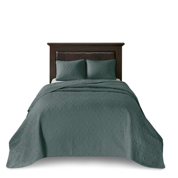 English Elm 3 Reversible Quilt Set Full/Queen with Pre-Washed Cotton Filling, Patterned Quilting, Anti-Microbial Care Green 17.72 L x 15.35 W x 7.09 H B035P266672