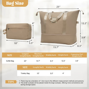 English Elm 6 Piece Hardshell Abs Travel Set with Spinner Wheels Combination Lock and Toiletry Bag Khaki N732P391465K