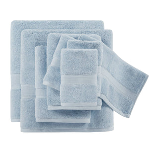 JLA Home Madison Park Signature - Ultra-Soft 100% Cotton Towels | 800 GSM Plush Spa-Quality Set with Antimicrobial Finish, Oeko‑Tex Safe Light Blue MPS73-198