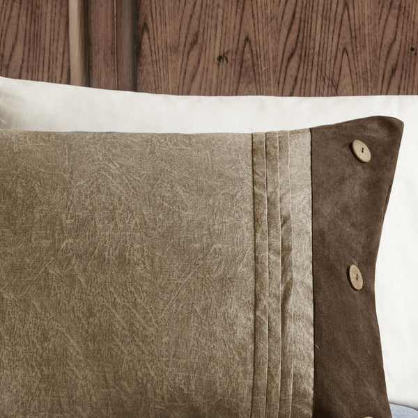 English Elm 7 Piece Faux Suede Comforter Set - Cozy Lodge-Inspired Queen Bedding With Decorative Pillows & Care B03597291