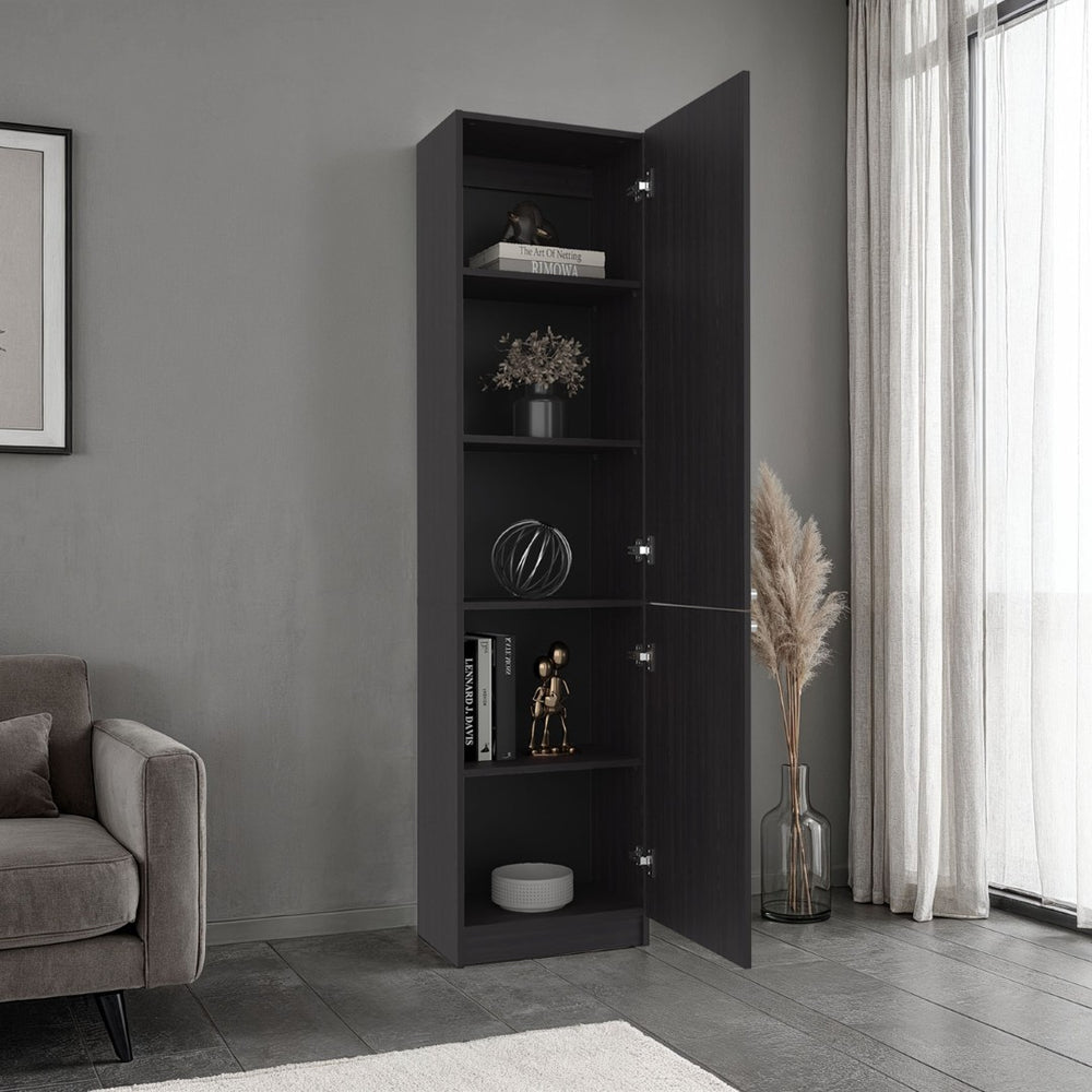 English Elm Home Vertical Freestanding Bookcase with Open Shelving and Enclosed Lower Cabinet B070P487565