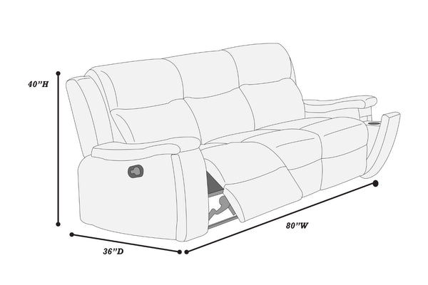 English Elm Modern Reclining Sofa Set with Faux Leather Upholstery Walnut Legs and Cup Holders B011S02421