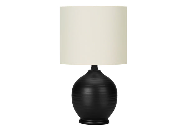 English Elm Lighting, 17" Black Ceramic Table Lamp With Ivory/Cream Shade – Transitional Design For Any Space B2710P221298