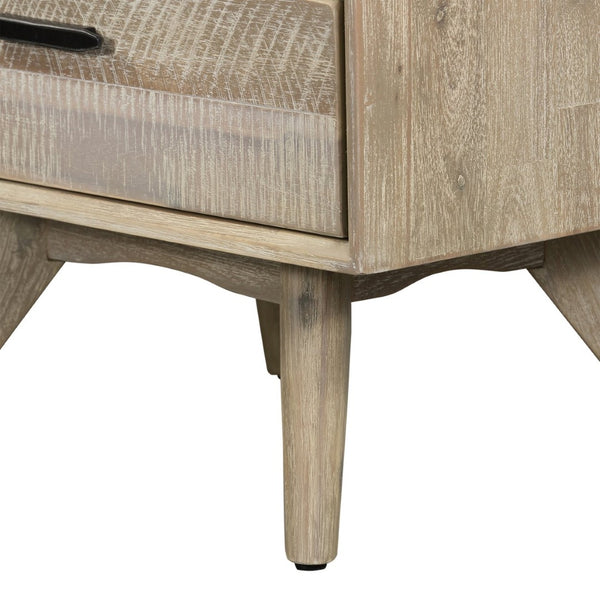English Elm Baly Acacia Wood Two Drawer Nightstand Mid Century Legs Soft Close Bedroom B2736P464866