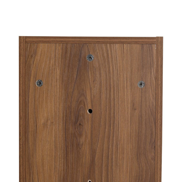 English Elm 12 Inch Wall Mounted Three Tier Storage Shelf Brown Ebony Finish for Bathroom Study W1972P457976