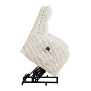 English Elm Contemporary Power Lift Chair Recliner with Plush Corduroy, Foam-Over-Coil Support & Side Pocket Beige 31 L x 29 W x 24 H B011P395829