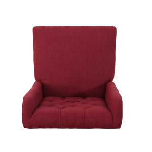 English Elm Dining Chair Set of Two Wingback Button Tufted High Back Birch Leg Upholstered Red 61539.00DRED