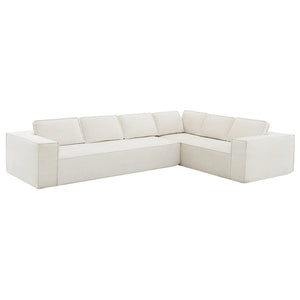 English Elm 129.5" Minimalist Modular Sectional Sofa – Wrinkle-Resistant Chenille, No-Assembly L-Shape Comfort and Flexibility Beige N723S9685A