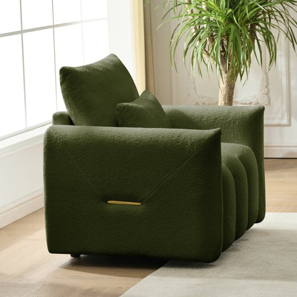 English Elm 35 Inch Teddy Velvet Lounge Chair Plush Curved Accent Seat for Living Room W2564P457793