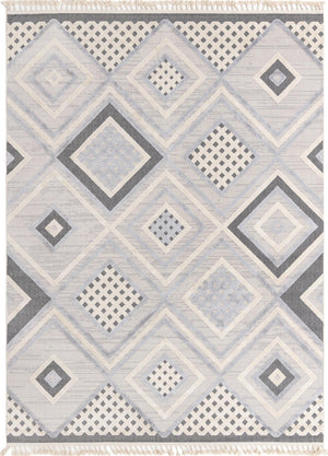 Unique Loom Arlo Hannah Machine Made Geometric Rug Sandy Beige, Gray/Beige/Black 9' 0" x 12' 2"