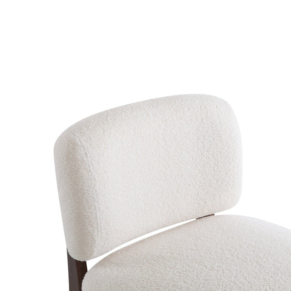English Elm Christopher Knight Home® - 25.5" Boucle Lounge Chair with Solid Wood Frame, Plush Textured Upholstery and Modern Minimalist Style Beige N767P256376B