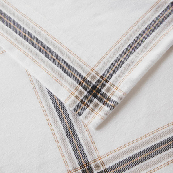 English Elm 4 Pcs Cozy Tan Plaid Full Sheet Set - Soft 100% Cotton Flannel For Year-Round Comfort & Style B035P319777
