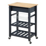 OSP Home Furnishings Hampton Kitchen Cart Blue Blue