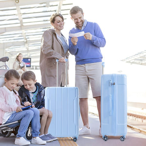 English Elm Luggage Set 3 Piece Abs Hard Shell Expandable Suitcase with Tsa Lock Spinner Wheels Sky Blue N730P296584S