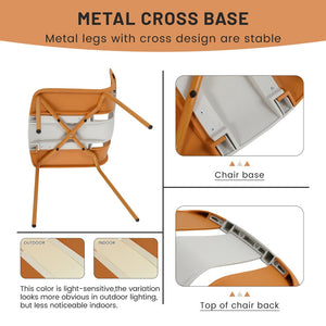 English Elm Holiday Stackable Polypropylene Side Chair Set of Four for Indoor Outdoor Dining Beige,Tropical Orange,White W3450P447383