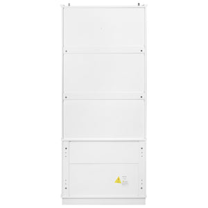 English Elm K&K 71" Farmhouse Pantry Cabinet with Embossed Texture, 2 Drawers, 8 Door Racks, Adjustable Shelves, Anti-Tip Stability Ameican White Oak N707P254905W