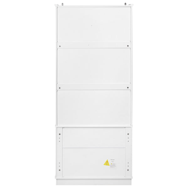 English Elm K&K 71" Farmhouse Pantry Cabinet with Embossed Texture, 2 Drawers, 8 Door Racks, Adjustable Shelves, Anti-Tip Stability Ameican White Oak N707P254905W