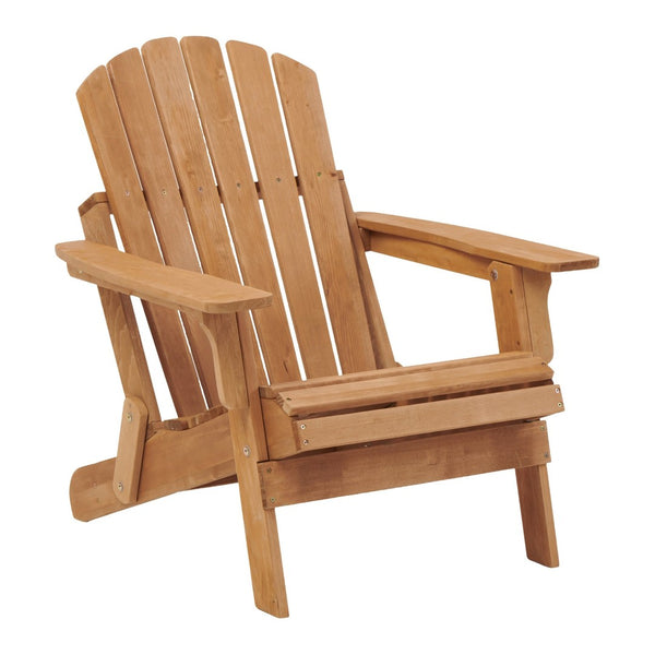English Elm Oversize Hemlock Wood Folding Adirondack Chair for Porch Poolside Patio Backyard W2640P307500