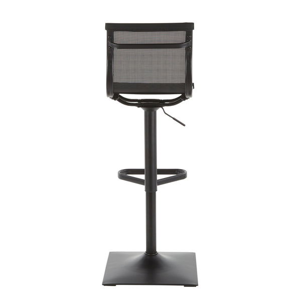 English Elm Mirage Contemporary Barstool with Mesh Fabric and Metal Base, Adjustable Height, 360° Swivel Comfort Black B202P222323