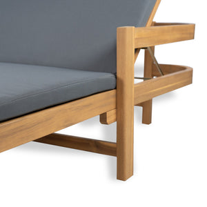 English Elm Christopher Knight Home® - Outdoor acacia chaise lounge with adjustable recline, durable hardwood frame and water‑resistant cushion comfort Dark Gray,Light Teak 52.25 L x 28.5 W x 8.75 H N776P266158D