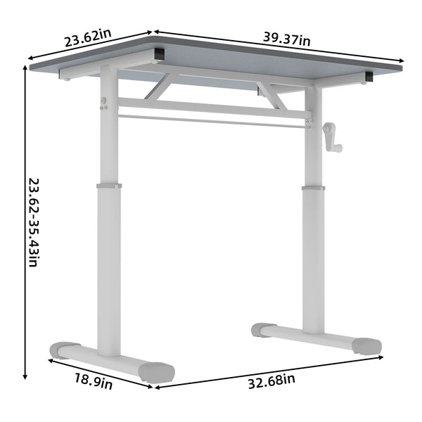 English Elm Adjustable Study Desk For Home & Office – Height-Adjustable, Compact, Multi-Purpose Design For All W1935P338364