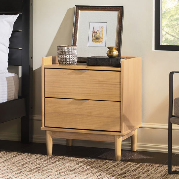 Lee Mid-Century Modern 2-Drawer Nightstand with Sleek Design and Spacious Storage for Every Space