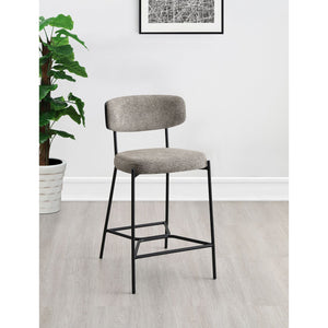 English Elm Joy Counter Height Bar Stool Set of 2 — Modern Curved Back Support, Geometric Metal Footrest, Durable Frame Light Brown B062P299864