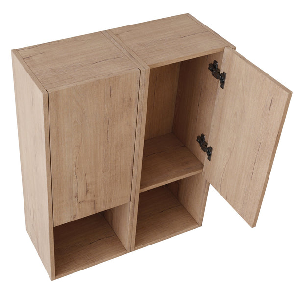 English Elm 24" Bathroom Side Cabinet - Wall-Mounted Design, Soft-Close Doors, Durable Plywood, Space-Saving Storage W999S00373