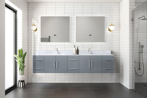 English Elm Dark Grey Double Bath Vanity Set With 36 In. Led Mirrors - Stylish Storage & Modern Design, 84 In. W B2731S00556