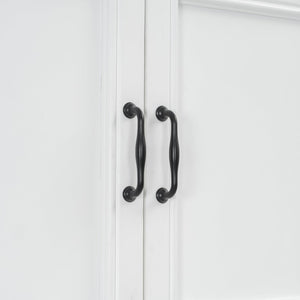 English Elm Twin Murphy Wall Bed with Integrated Desk Wardrobe and Storage Cabinet in White LP000767AAK