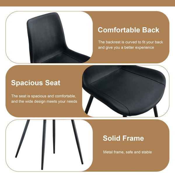 English Elm Table Set 42 Inch Round Wood Grain Glass Inlay with Six Tech-fabric Dining Chairs Brown+Black W1151S04482