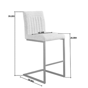 English Elm Faux Leather Counter Stools Set of Two Ergonomic Curved Back Metal Frame Kitchen Seating W5096P400639