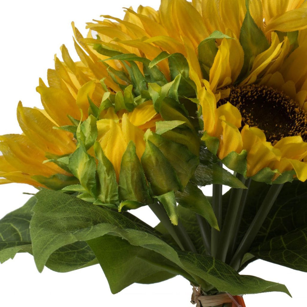 English Elm Set of 3 Sunflower Bundle X7 Faux Floral Stems, Realistic Fall Colors for Year-Round Arrangements W2078P361267