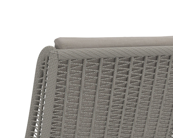 Sunpan Sorrento Stylish Outdoor Barstool with Durable Teak Wood Base and Weather-Resistant Fabric Seat Palazzo Taupe