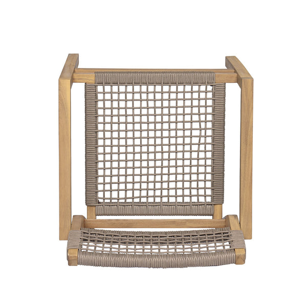 English Elm Christopher Knight Home® - Outdoor Rope Woven Acacia Dining Chair Set with Breathable Backrest and Durable Weather‑Resistant Wood Light Teak 39.5 L x 24.25 W x 10.25 H N776P247440L