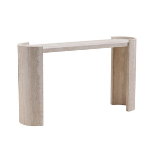 English Elm 53.15 Faux MARS Marble Entryway Table - Narrow Modern Beige Console 64.17"L x16.54"W Slim MDF Hallway Table (Wall-Mount Recommended) W2582P280028