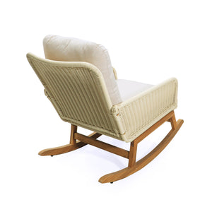 English Elm Christopher Knight Home® - Modern 3-Piece Outdoor Seating Set with Cushioned PE Rattan Rocking Chairs and Wood Accent Table, Chic Patio Retreat Ivory N767P229004C002_63163.00