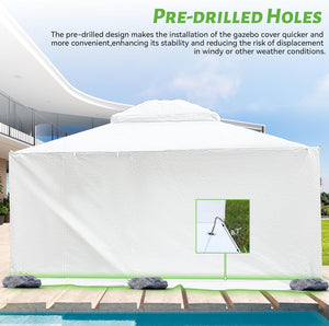 English Elm 12'x16' Gazebo Cover Winter Enclosure with Sidewalls & Mesh Windows, Waterproof Windproof Storage Shield W1859P227656