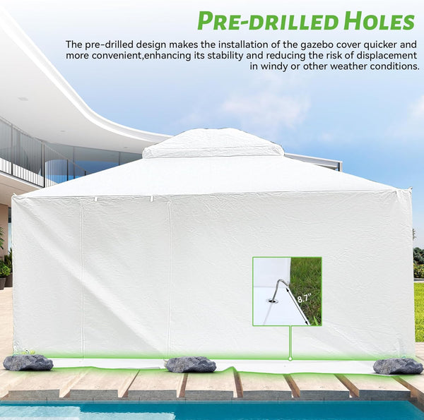 English Elm 12'x16' Gazebo Cover Winter Enclosure with Sidewalls & Mesh Windows, Waterproof Windproof Storage Shield W1859P227656