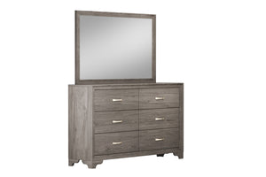 English Elm Modern Six Drawer Wood Dresser with Gold Hardware and Sculptural Legs for Bedroom B011P448745
